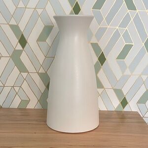 West Elm White Fluted Ceramic Vase